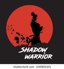 Shadow Warrior with black background vector