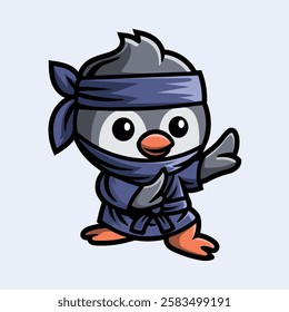 Shadow Warrior Cute Penguin Mascot