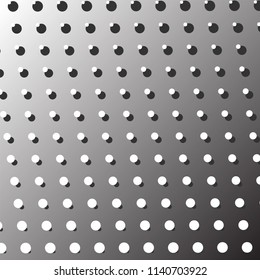 Shadow of white dots on grey background.  Vector .