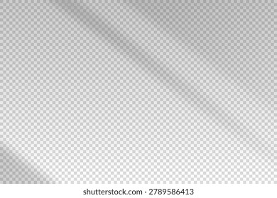 Shadow from window blinds. Windows blind. Reflected shadows on wall. Transparent overlay effect isolated on white background. Sun light beam. Realistic soft shade jalousie. Horizontal shading. Vector