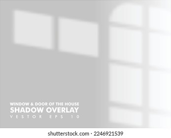 Shadow of windows and door of the house