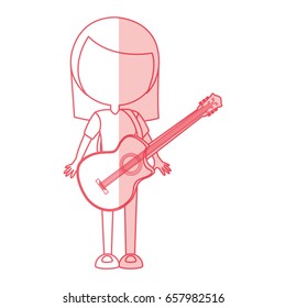 shadow women guitar cartoon
