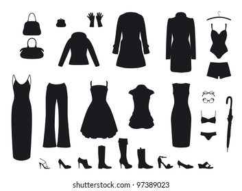 Shadow Womens Clothing Stock Vector (Royalty Free) 97389023 | Shutterstock