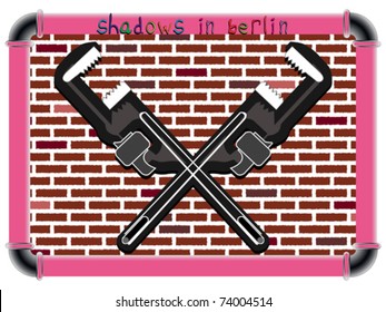 shadows in berlin, abstract vector art illustration