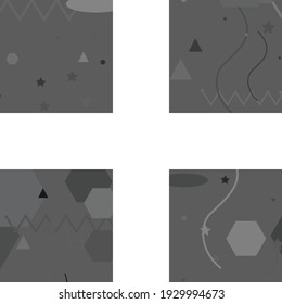Shadows Black Modern Style Simple Hipster Art. Shadows Gray White Vector Background. Black White Gray Digital Grey Geometrical Modern Design. Calm Monochorome Pastel Modern Art Pattern.