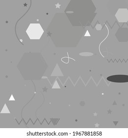 Shadows Black Modern Style Simple Hipster Art. Schatten Weiße, ruhige Vektorgrafik. Weiße Pastelltöne, Zierstoffe. Gray Monochorome Black Gray Digital Geometric Art Illustration.