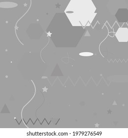 Shadows Black Modern Style Simple Hipster Art. White Gray Pastel Vector Background. Black Calm Gray Ornamental Fabrics. Pastel White Monochorome Digital Grey Geometrical Modern Design.