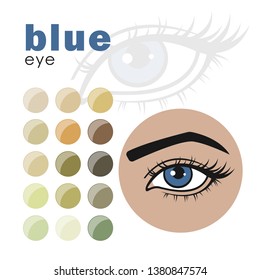 Shadows for blue eyes in vector style. You can to use this set Illustrations for your catalogue, design site or other design projects.