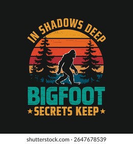 Em sombras segredos de patudo profundo mantêm o design de camisa, patudo t shirt design