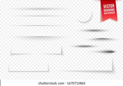 Shadows And Dividers With Transparency For Your Design. Vector Illustration 