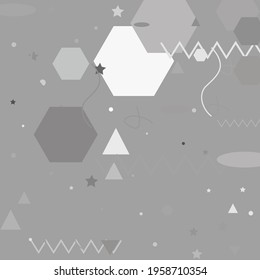 Shadows Monochorome Gray Grey Digital Geometrical Art Illustration. Black White Calm Ornamental Fabrics. Pastel Black Modern Style Simple Hipster Art. White Gray Pastel Vector Design Pic.
