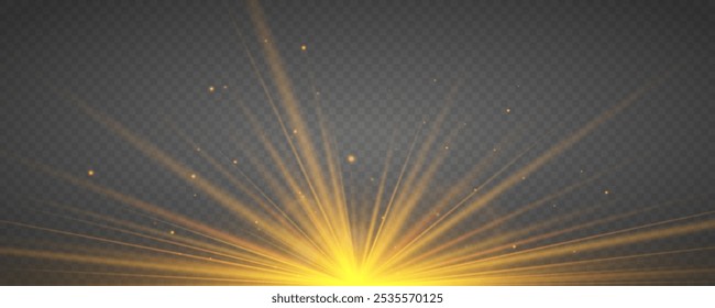 Sombras para efectos de luz natural. Vector de luz dorada con resplandor. Textura de pared con sombra diagonal de gota orgánica y rayos de luz en una pared blanca.	