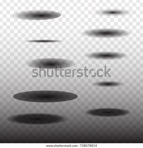 shadows on a transparent background ,\
round different,vector