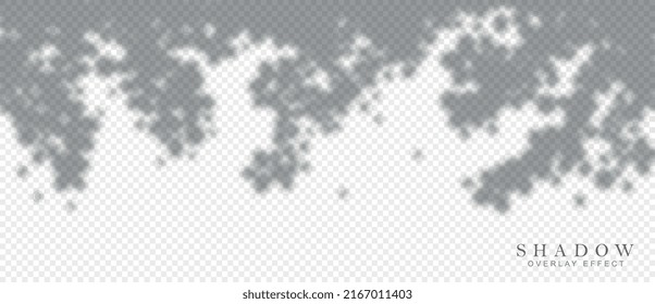 Shadows overlay effect. Shadow from smoke or approaching cloud and cloud. Graphic elements to create realistic landscape or interior. Poster or banner for website. Realistic flat vector illustration