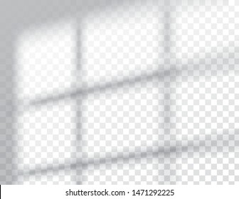 Shadows, Overlay Effects Mock Up, Window Frame Natural Interior Light, Vector Illustration