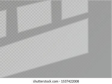 Shadows, overlay effects mock up, window frame natural interior light. Vector illustration