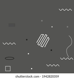 Shadows Polygon Triangle Digital Geometrical Modern Design. Pastel Chaos White Vector Design Pic. Black Oval Silver Modern Art Pattern. Grey Calm Gray Square Modern Hipster Style Background.