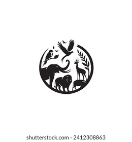 Shadows in the safari: Diverse animals silhouette, a visual journey through the captivating wildlife - animals silhouette wildlife Silhouette - animals vector
