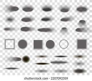 Sombras aisladas en un fondo transparente. Plantilla de vector