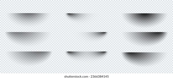 Shadows set isolated on transparent background. Circle shadow template.  Vector illustration