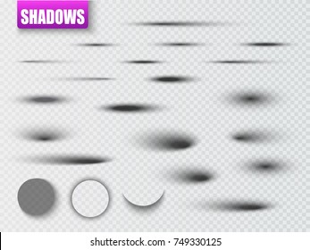 Shadows set isolated on transparent background. Vector template
