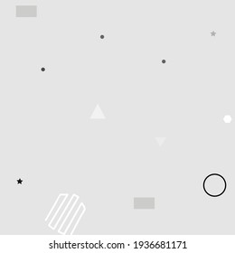 Shadows Square Chaos Gray Modern Hipster Style Hintergrund. weißer, schwarz-ovaler Vektorhintergrund. Calm Polygon Pastel Modernes Kunstmuster. Gray Silver Triangle Digital Geometrie Modern Design.