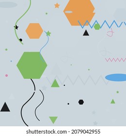 Shadows Triangle Zigzag Black Modern Hipster Background. Lines Chaos Blue Ornamental Fabrics. Orange Oval Silver Calm Grey Geometrical Modern Design. Green Pink Pastel Polygon Vector Illustration.