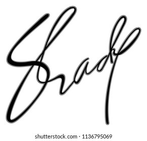 Shady. Black and white hand drawn typography poster for your t-shirt design