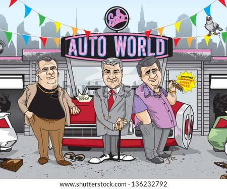 shady car salesmen - vector (can enlarge to any size you want)