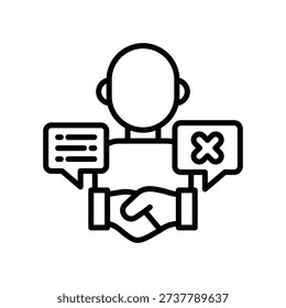Shady Deal Icon Line Vector Illustration