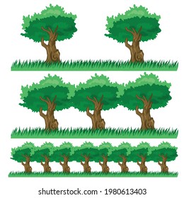 shady trees on green grass