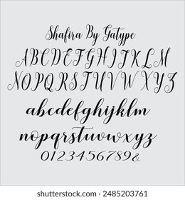 Shafira is a beautiful and sweet calligraphy font. It's fresh, modern and elegant. This font will look amazing in many projects.