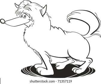 Shaggy dog for coloring book