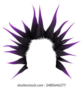 shaggy man hairstyle black violet colour.
beauty style.high hair styling .