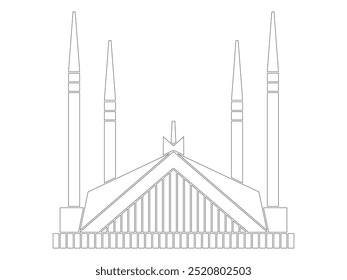 Shah Faisal masjid Paquistão Islamabad capital cidade mesquita adoração arquitetônica islâmica orando sagrado projeto de construção esboço estilo