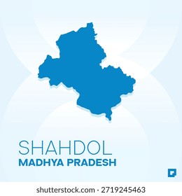 Mapa de la división administrativa de SHAHDOL, Madhya Pradesh, India - Esquema de Vector editable.