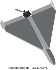Shahed Kamikaze Drone – Ilustración vectorial del vagabundo UAV de municiones utilizado en conflictos militares para infografías
