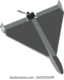 Shahed Kamikaze Drone – Ilustración vectorial del vagabundo UAV de municiones utilizado en conflictos militares para infografías