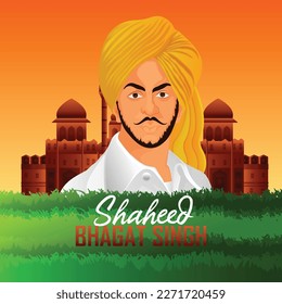 Diseño del día de los mártires de Shaheed bhagat singh
