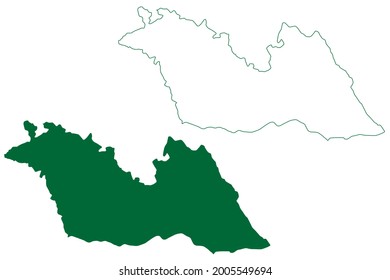 Shaheed Bhagat Singh Nagar district (Punjab State, Republic of India) map vector illustration, scribble sketch Nawanshahr map