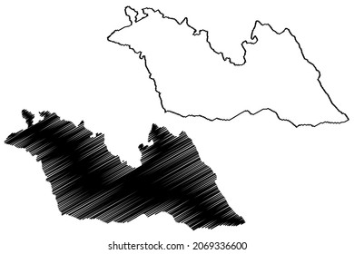 Shaheed Bhagat Singh Nagar district (Punjab State, Republic of India) map vector illustration, scribble sketch Nawanshahr map
