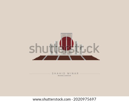 Shaheed Minar illustration, Monument of International mother language day celebration, Bangladesh, 21st February
