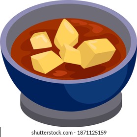 Shahi paneer, illustration, vector on white background.