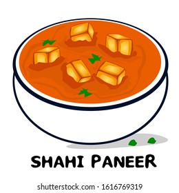 Shahi Paneer indian Punjabi food Vector