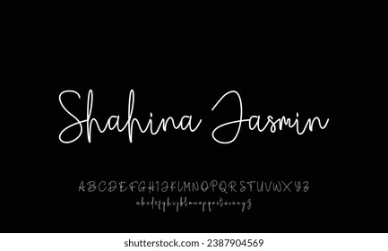 Shahina Jasmin Signature Font Calligraphy Logotype Script Brush Font Type Font lettering handwritten