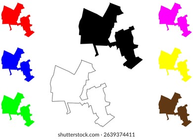 Shahriar city (Islamic Republic of Iran, Persia, IRI, Tehran province) map vector illustration, scribble sketch Shahriar map
