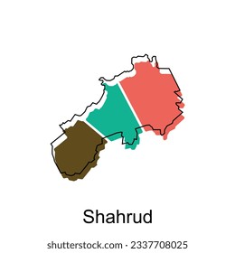 Shahrud City of Iran map vector illustration, vector design template