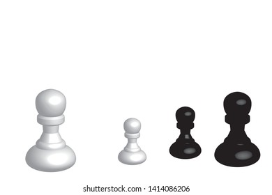 shahs pawns on white background (illustrator)