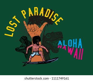 shaka Aloha hawaii graphic design vector art
