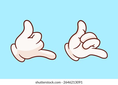 Shaka Hand Cartoon Gesture Vector Illustration